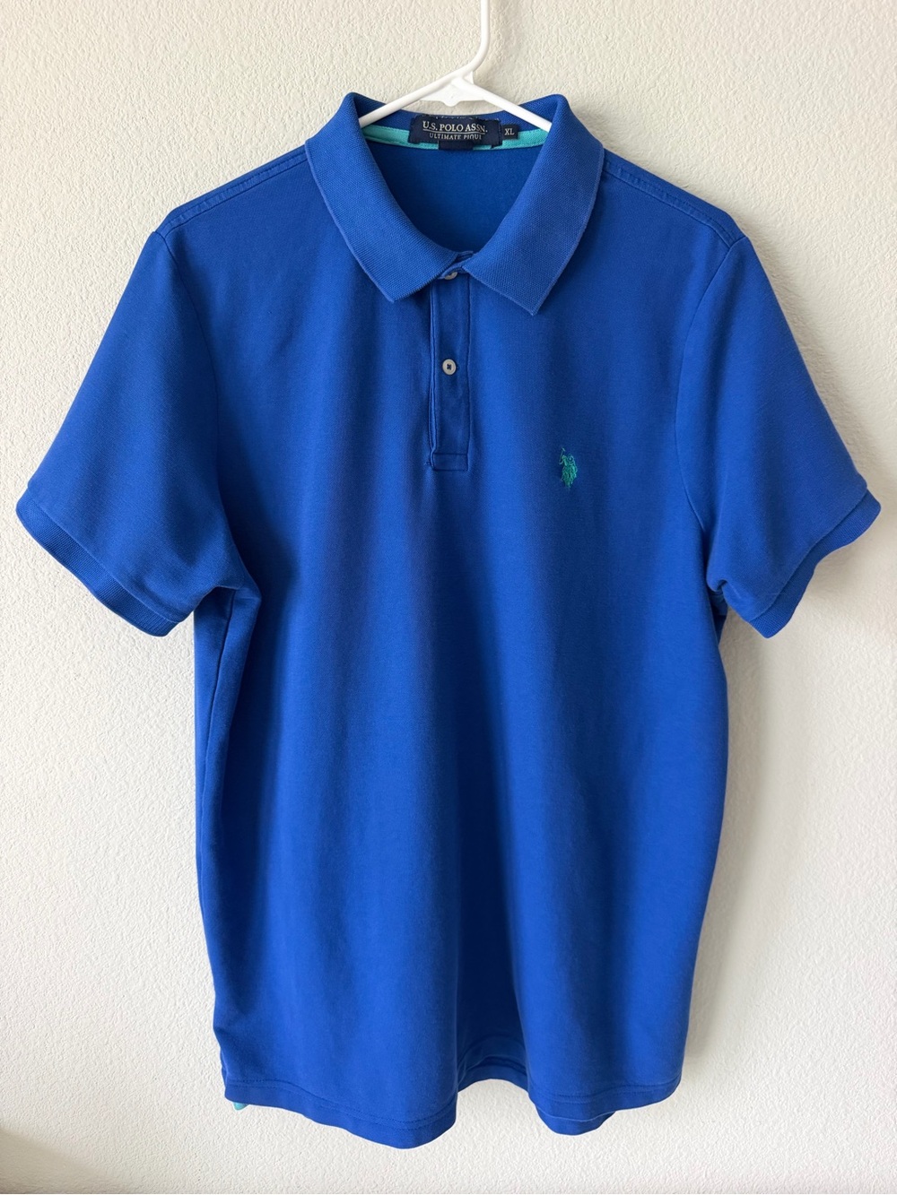 US Polo Assn Ultimate Pique Polo Shirt Blue Preppy Collegiate Mens Pony Logo XL